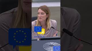 This is not the Eurovision Metsola tells MEPs singing BellaCiao to Orban Hungary viktororban [upl. by Arutek]