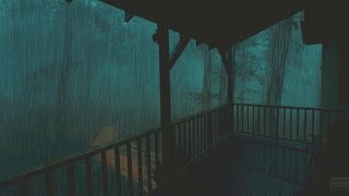 EXTREME Rain amp Thunder in Hidden House inside the ForestRain Sounds for Sleep [upl. by Dugald]