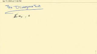 Lecture22the divergence test [upl. by Chilson394]