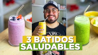 3 BATIDOS de FRUTA SALUDABLES y REFRESCANTES  Cómo Come [upl. by Esidnac]