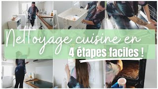 4 ÉTAPES FACILES POUR UN NETTOYAGE EN PROFONDEUR DE LA CUISINE [upl. by Ainitsirc]