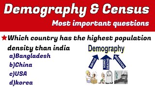 Demographic census of India MCQ demography census its features and functions [upl. by Ynelram]