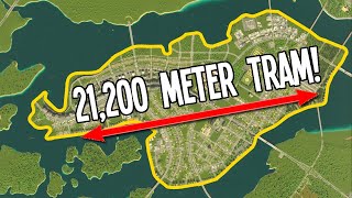 My 21200 Meter Long FREE Tram Network Cities Skylines 2 Kettlebridge 10 [upl. by Oirramed61]