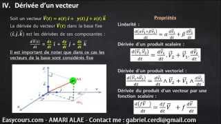 6  dérivée dun Vecteur  Mecanique du Point SMPC [upl. by Ilaw]