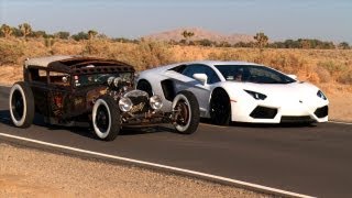 Rat Rod vs Lamborghini Aventador Roadkill Episode 5 [upl. by Aivan589]