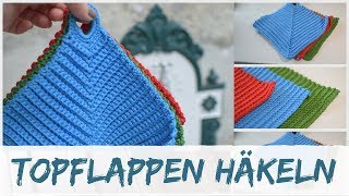 Einfachen Topflappen häkeln  Anleitung [upl. by Fabrienne236]