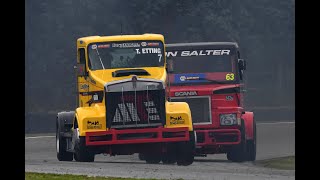 NZ super truck racing Teretonga 2024 race 1 crash [upl. by Rehpotsrihc]