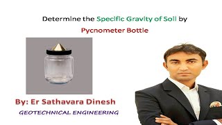 Specific gravity of soil by Pycnometer method [upl. by Nawoj]