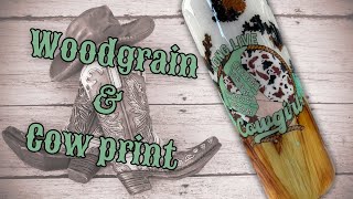 Wood Grain Cow Print Split Tumbler Tutorial [upl. by Adlig976]