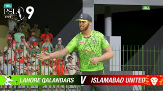 LAHORE QALANDARS VS ISLAMABAD UNITED  PSL 9 MATCH  CRICKET 24 GAMEPLAY [upl. by Enaerb]