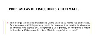 Jaime cargó la bolsa del mandado la última vez que su mamá fue al mercado Su mamá compró 2 kilogram [upl. by Henson]