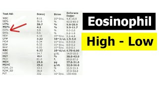 EOSINOPHIL COUNT  CAUSES OF HIGH and LOW LEVELS [upl. by Ahsenahs717]