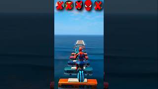 😍🤣Which superhero bike jump better l hulk spiderman superman batman gta5 [upl. by Selij569]