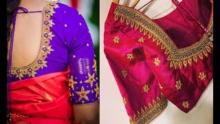 Beautiful Embroidery Work Blouse Designs For Silk Saree  Blouse Design For Pattu Saree Maggam Work [upl. by Kola692]