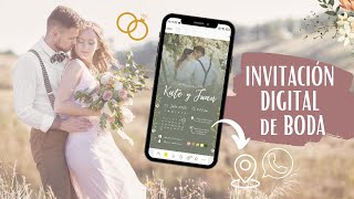 Cómo hacer una INVITACIÓN de BODA DIGITAL e INTERACTIVA sorprende a tus invitados [upl. by Neryt72]