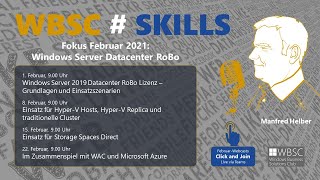 WBSCSKILLS Windows Server Datacenter RoBo Lizenz Grundlagen und Einsatzszenarien [upl. by Nwahsak]