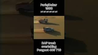 DAF Truck overtaking Peugeot 405 T16 😱 dakar motorsport truck truckdriver racing driving omg [upl. by Jessy164]