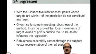 Mod09 Lec34 Support Vector Regression and insensitive Loss function examples of SVM learning [upl. by Tennos]