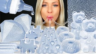 ASMR CLEAR FOOD KONNYAKU JELLY RECIPE ISOMALT CANDY HEARTS EDIBLE GLITTER SYRINGE SHOT MUKBANG 먹방 [upl. by Hubey745]