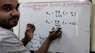 thin cylindersLec3drivation CircumferentialstrainandLongitudinal strainstrength of materialsMOM [upl. by Codel]