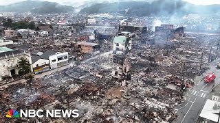 Drone video shows scale of Japan earthquake devastation [upl. by Ondrej455]