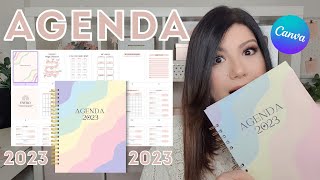 DISEÑA tu propia AGENDA EN CANVA 2023 [upl. by Atnovart]