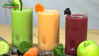 3 BATIDOS SALUDABLES para EL DESAYUNO DEL DIA SMOOTHIES de FRUTAS y VEGETALES [upl. by Aldo]