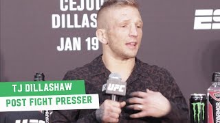 TJ Dillashaw furious at Post Fight Press Conference quotHenry Cejudo didnt winquot [upl. by Kleinstein286]