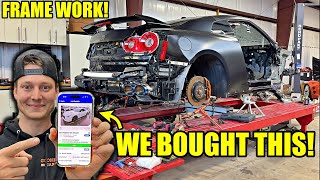 Rebuilding A Wrecked 2024 Nissan GTR In My Driveway Part 3 Framework Begins [upl. by Eetnod816]