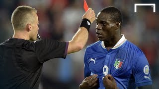 Balotelli sent off  2 yellow cards in 4 minutes [upl. by Nycila713]