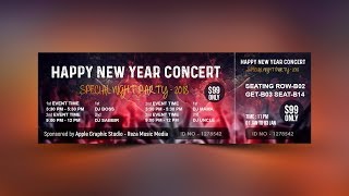 How To Design Event Ticket Template in Photoshop [upl. by Eyoj]