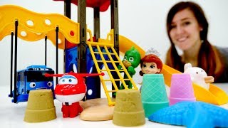 Guardería Infantil Tayo Pj Masks y Play Doh cena Videos divertidos [upl. by Diannne]