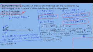 tiro oblícuo 02b parabólico ejercicio resuelto [upl. by Niarda]