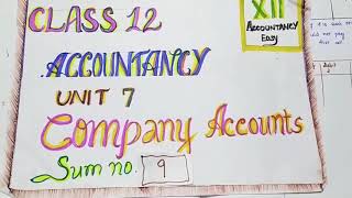 Class 12 Tamilnadu State Board Accountancy Chapter 7  sum no 9 [upl. by Magulac]