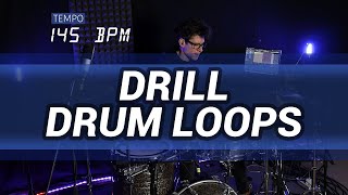 Drill drum loop 145 BPM  The Hybrid Drummer [upl. by Alyek]