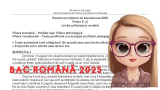 REZOLVARE MODEL BAC ROMANA 2025  PROFIL REAL SI UMAN [upl. by Tiloine]