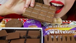 ASMR POPULAR CANDY Eating Sounds Lindt Toblerone Twix No Talking MUKBANG 먹방 [upl. by Conard]