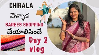 Chirala sarees shopping vlog wholesale sarees  shathamanam silks  Mahatma Gandhi cloth market [upl. by Palmore]