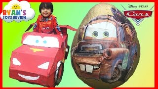 GIANT EGG SURPRISE OPENING Disney Cars Toys with Tow Mater [upl. by Nama]