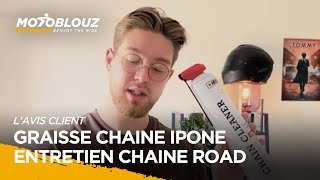 Kylian Client Motoblouz présente le GRAISSE CHAINE IPONE POUR ENTRETIEN CHAINE ROAD [upl. by Enwahs]