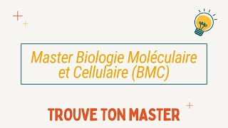 Master Biologie Moléculaire et Cellulaire BMC  Trouve ton Master 2024 [upl. by Nevins]