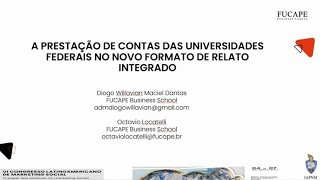 A prestação de contas das universidades federais no novo formato de relato integrado [upl. by Hoang]