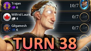 I Beat Civ 6 on Turn 38 on DEITY As Trajan of Rome On STANDARD SPEED Perfectly Balanced [upl. by Tuesday6]