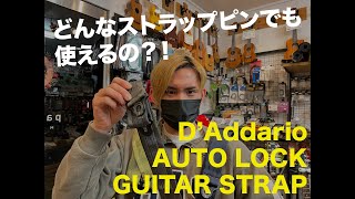 【新商品レビュー】どんな形状のストラップピンにも使えるの！？ D’ADDARIO AUTO LOCK GUITAR STRAP [upl. by Eimoan]