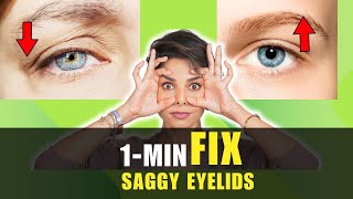 1 Minute Eye Exercises For Droopy Eyelids 2 Exercises to Tighten and Lift SAGGY EYELIDS [upl. by Marillin111]