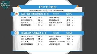 Frankston Peninsula 1st XI v Casey South Melbourne 1st XI [upl. by Lotson428]