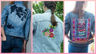 embroidered jeans jacket  Stylish embroidered jean jackets for ladies 💕 [upl. by Nlycaj]