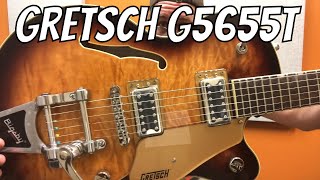 Gretsch G5655TQM Electromatic Center Block Jr SingleCut Quilted Maple with Bigsby  Sweet Tea [upl. by Acilegna]