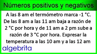 Variación de temperaturas con el tiempo Números positivos y negativos 183 [upl. by Dicks]