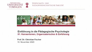 Einführung in die Pädagogische Psychologie  01  Einführung [upl. by Other625]